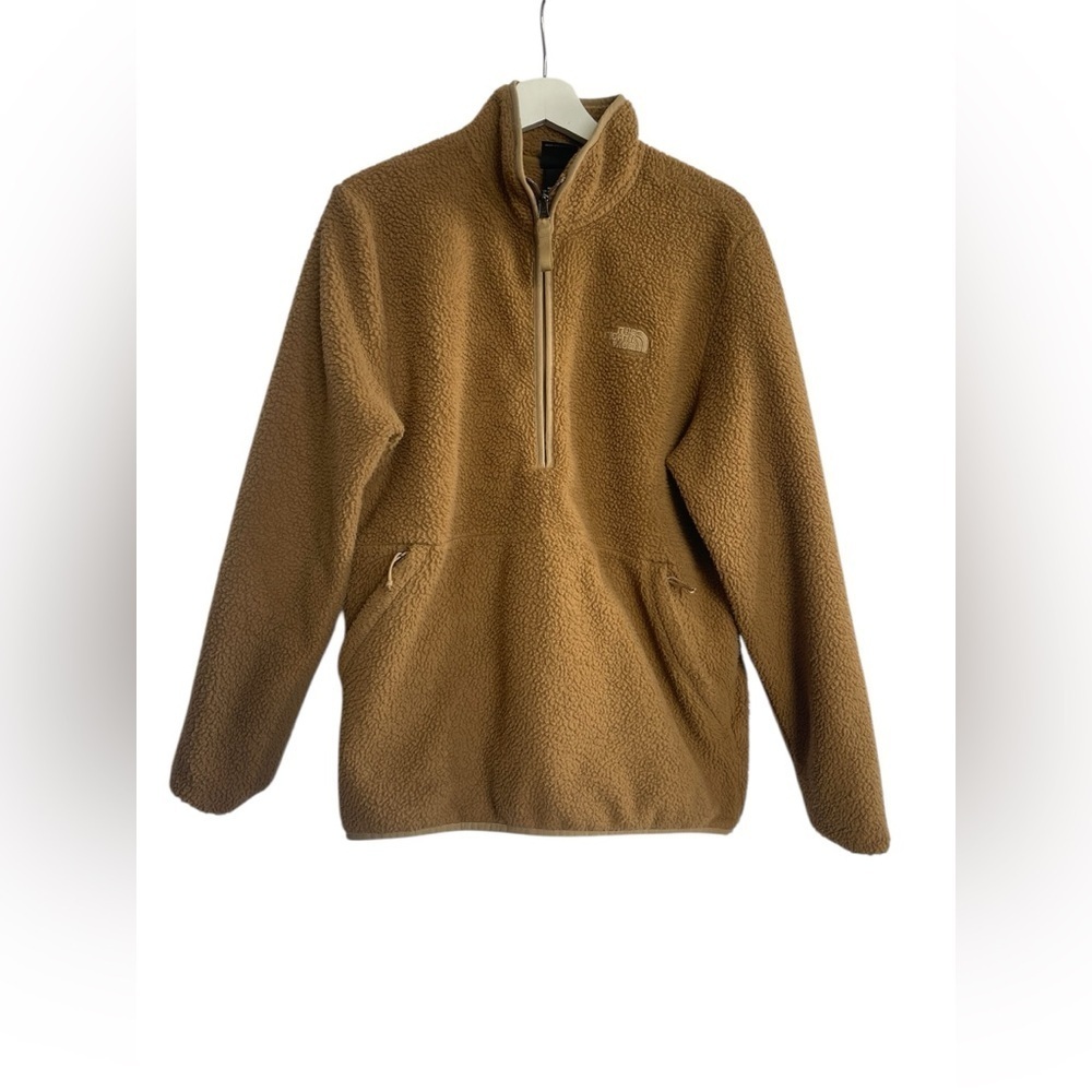 The North Face Brown Fleece Dunraven Sherpa ¼ Zip Pullover Size Medium